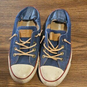 Converse Blue and White Mules